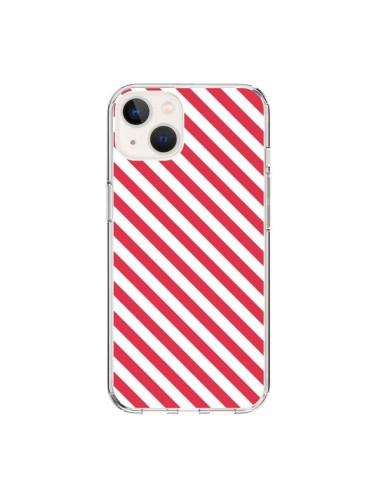 Coque iPhone 15 Bonbon Candy Rose et Blanche Rayée - Nico