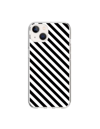 Coque iPhone 15 Bonbon Candy Noire et Blanche Rayée - Nico