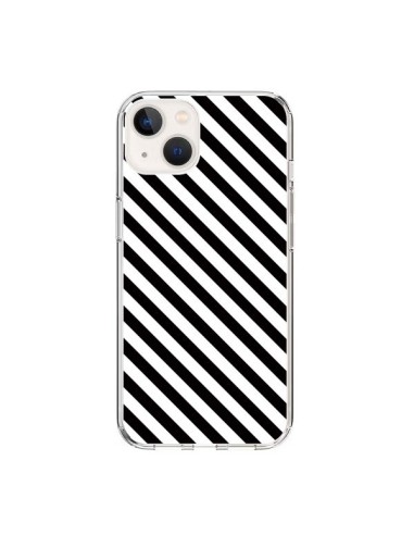iPhone 15 Case Striped Candy White and Black - Nico