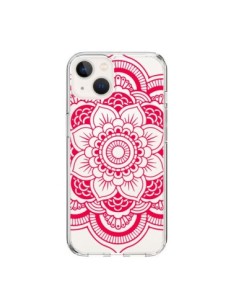 Cover iPhone 15 Mandala Rosa Fucsia Azteco Trasparente -...