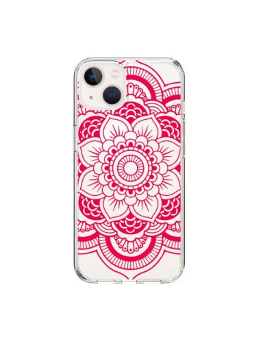 Cover iPhone 15 Mandala Rosa Fucsia Azteco Trasparente - Nico