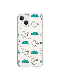 Coque iPhone 15 Licorne et Nuages Transparente - Nico