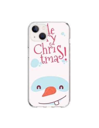 Coque iPhone 15 Bonhomme de Neige Merry Christmas Noël - Nico