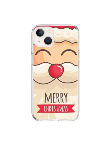 Coque iPhone 15 Moustache du Père Noël Merry Christmas - Nico