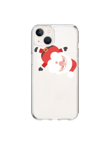 Coque iPhone 15 Père Noël et sa Guirlande transparente - Nico