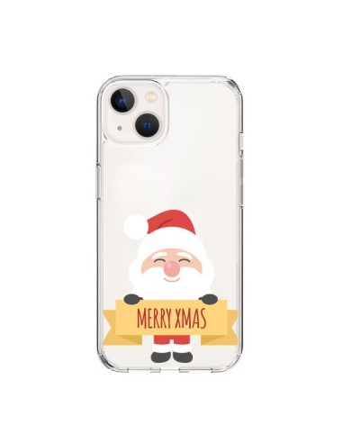 Coque iPhone 15 Père Noël Merry Christmas transparente - Nico