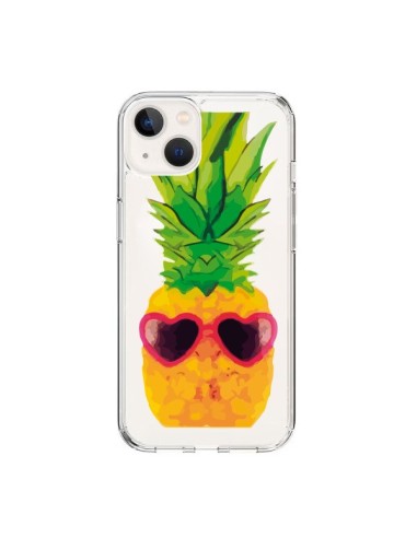 iPhone 15 Case Heart Shape Pineapple Clear - Nico