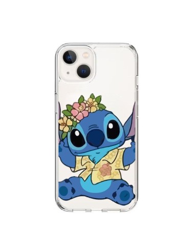 Coque iPhone 15 Stitch de Lilo et Stitch Aloha transparente - Nico