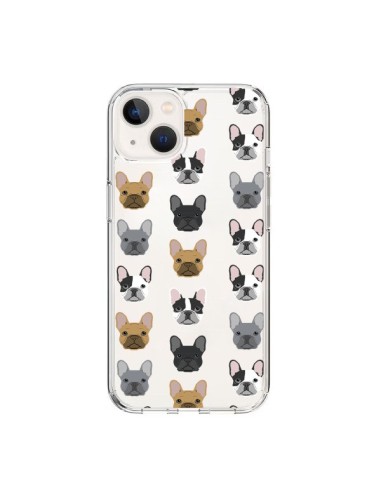Cover iPhone 15 Cani Bulldog Francese Trasparente - Pet Friendly