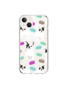Cover iPhone 15 Cani Bulldog Francese Macarons...