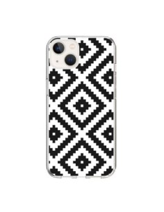 Coque iPhone 15 Diamond Chevron Black and White - Pura Vida
