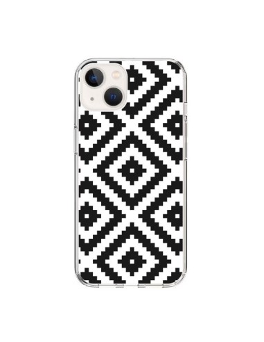 Coque iPhone 15 Diamond Chevron Black and White - Pura Vida