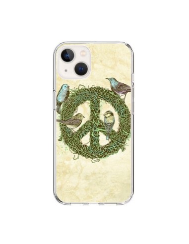 Coque iPhone 15 Peace And Love Nature Oiseaux - Rachel Caldwell