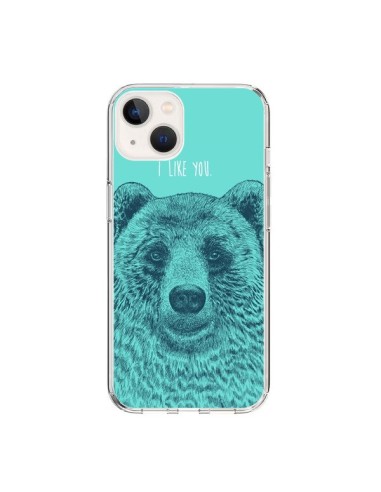 Coque iPhone 15 Bear Ours I like You - Rachel Caldwell
