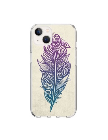 Coque iPhone 15 Feather Plume Arc En Ciel - Rachel Caldwell