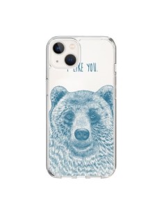 Cover iPhone 15 I Love You Orso Trasparente - Rachel...