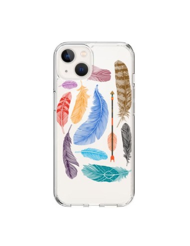 Cover iPhone 15 Piuma Colorata Trasparente - Rachel Caldwell