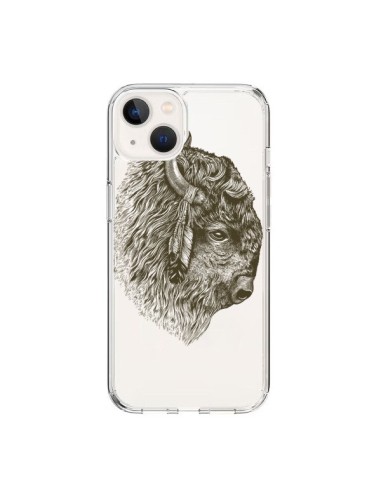 Coque iPhone 15 Buffalo Bison Transparente - Rachel Caldwell