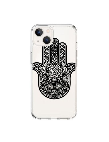 Coque iPhone 15 Hamsa Cinq Doigts Main Mauvais Oeil Transparente - Rachel Caldwell