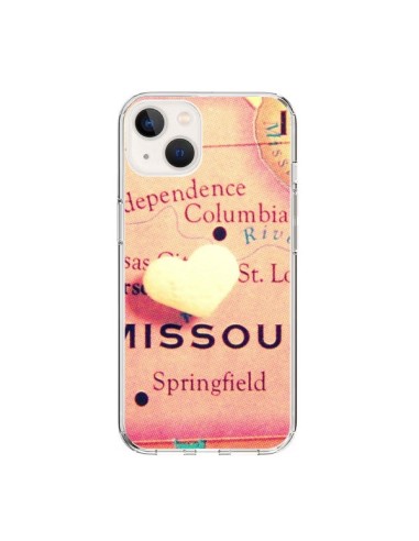 Coque iPhone 15 Carte Map Missouri Coeoeur - R Delean