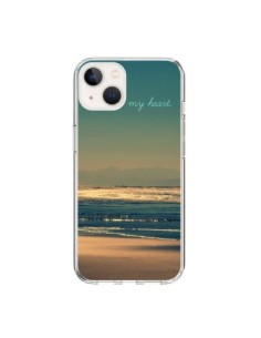 Coque iPhone 15 Be still my heart Mer Sable Beach Ocean -...