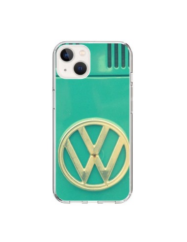 Cover iPhone 15 Groovy Van Hippie VW Blu - R Delean