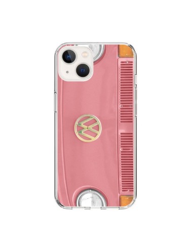 Coque iPhone 15 Groovy Van Hippie VW Rose - R Delean