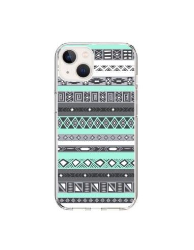 Coque iPhone 15 Azteque Aztec Bleu Pastel - Rex Lambo