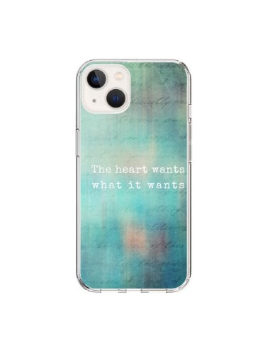 Coque iPhone 15 The heart wants what it wants Coeur - Sylvia Cook