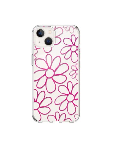 Coque iPhone 15 Flower Garden Pink Fleur Transparente - Sylvia Cook