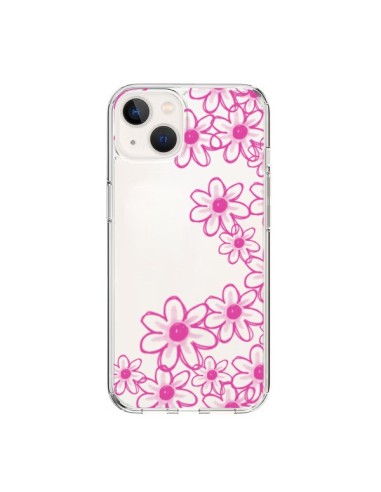 Cover iPhone 15 Fiori Rosa Trasparente - Sylvia Cook