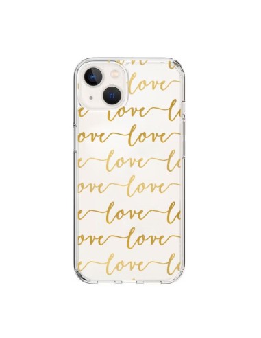 Coque iPhone 15 Love Amour Repeating Transparente - Sylvia Cook