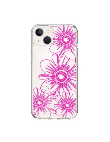 Coque iPhone 15 Spring Flower Fleurs Roses Transparente - Sylvia Cook