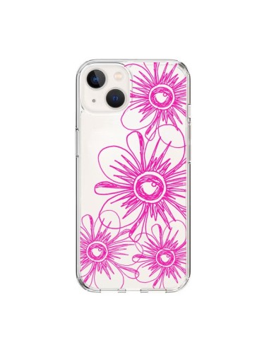 Cover iPhone 15 Fiori Primaverili Rosa Trasparente - Sylvia Cook