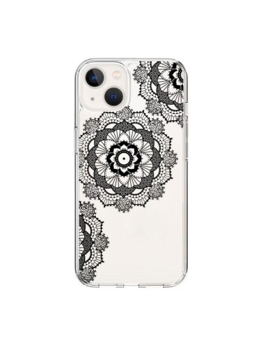 Coque iPhone 15 Triple Mandala Noir Black Transparente - Sylvia Cook