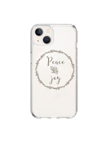 Coque iPhone 15 Peace and Joy, Paix et Joie Transparente - Sylvia Cook