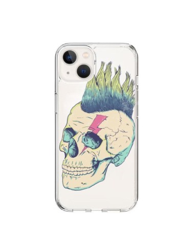 Coque iPhone 15 Tête de Mort Crane Punk Transparente - Victor Vercesi