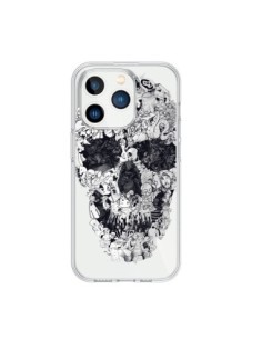 Coque iPhone 15 Pro Doodle Skull Dessin Tête de Mort...