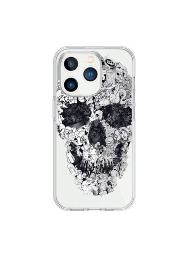 Cover iPhone 15 Pro Teschio Doodle Trasparente - Ali Gulec