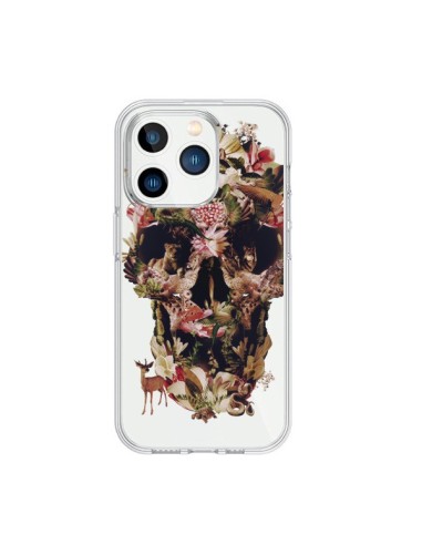 Coque iPhone 15 Pro Jungle Skull Tête de Mort Transparente - Ali Gulec