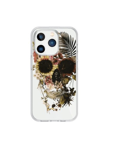 Coque iPhone 15 Pro Garden Skull Tête de Mort Transparente - Ali Gulec