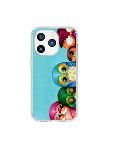 Coque iPhone 15 Pro Famille Chouettes - Annya Kai