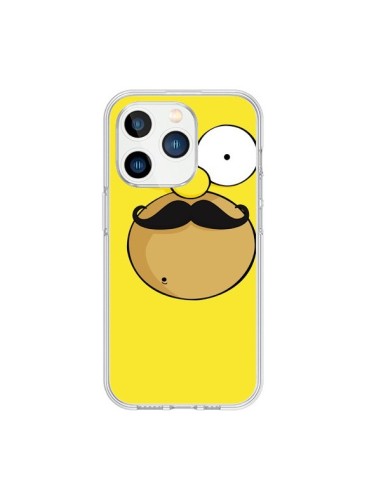 Coque iPhone 15 Pro Homer Movember Moustache Simpsons - Bertrand Carriere