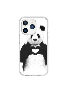 Cover iPhone 15 Pro Panda Amour All you need is Amore -...