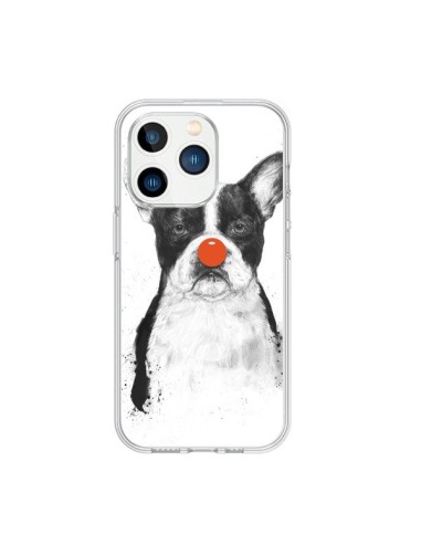 Coque iPhone 15 Pro Clown Bulldog Chien Dog - Balazs Solti