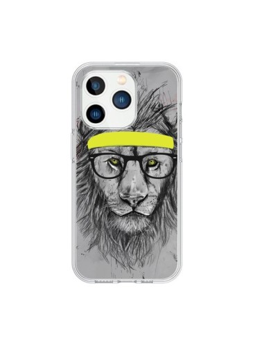 iPhone 15 Pro Case Hipster Lion - Balazs Solti