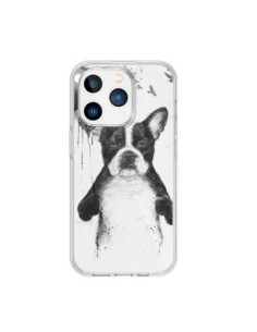 Coque iPhone 15 Pro Love Bulldog Dog Chien Transparente -...