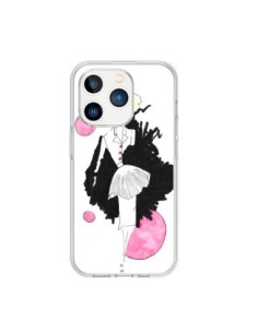 Coque iPhone 15 Pro Demoiselle Femme Fashion Mode Rose -...