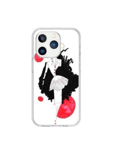 Coque iPhone 15 Pro Demoiselle Femme Fashion Mode Rouge -...