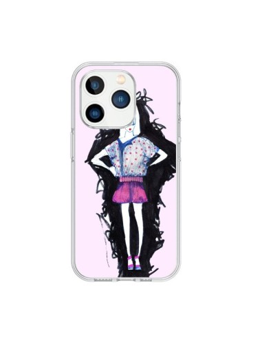 iPhone 15 Pro Case Valentine Fashion Girl Light Pink - Cécile
